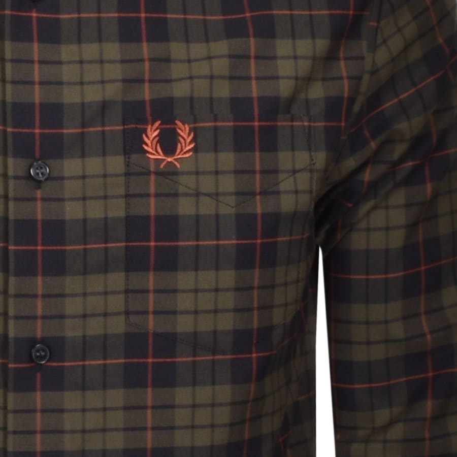 Alternative Image for ProductFred Perry Brushed Oxford Long Sleeved Shirt Green3